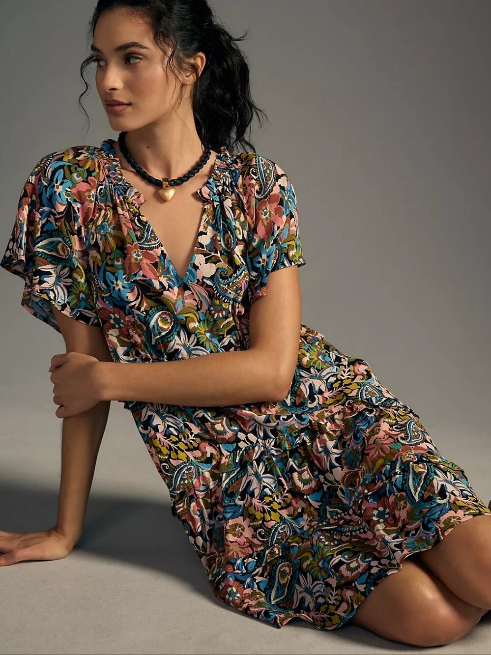 Anthropologie Robin Tiered Mini Dress XXSP